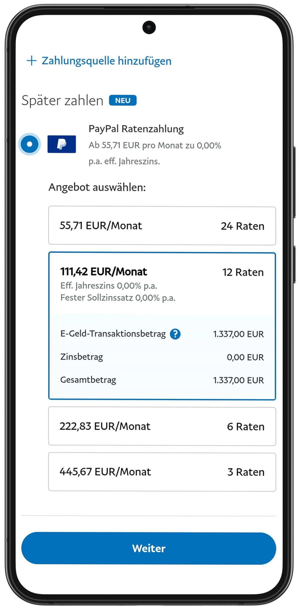 mockup paypal ratenzahlung