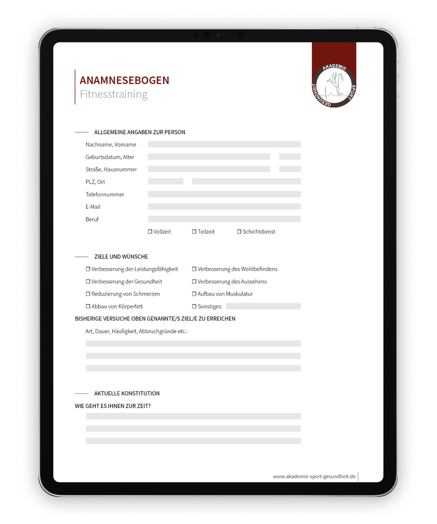 Ein Mitarbeiterbewerbungsformular auf einem iPad.