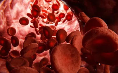 Illustration des menschlichen Blutkreislauf mit Beschriftung einzelner Organe