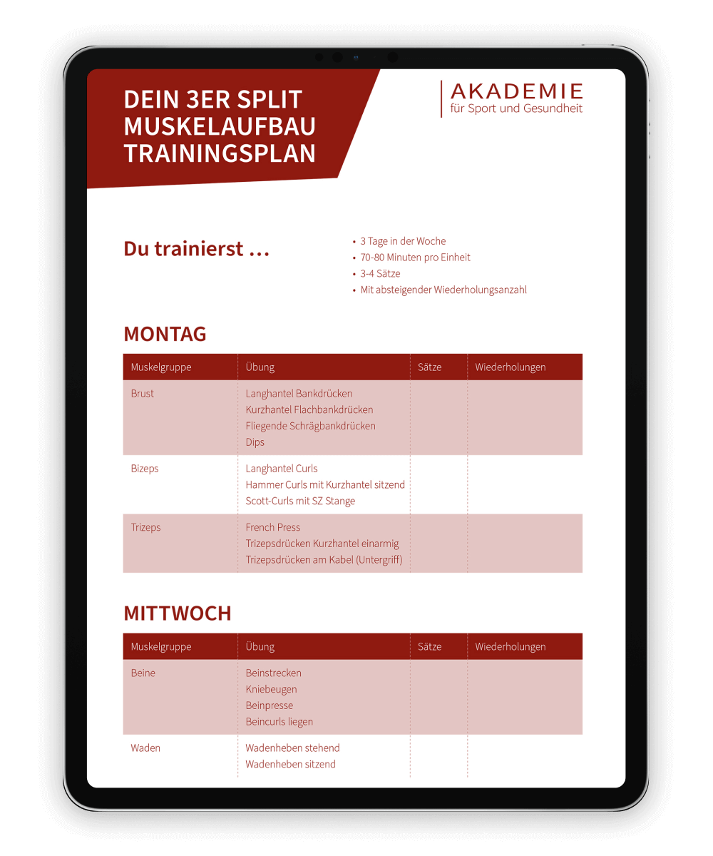 Split Trainingspläne Mockup