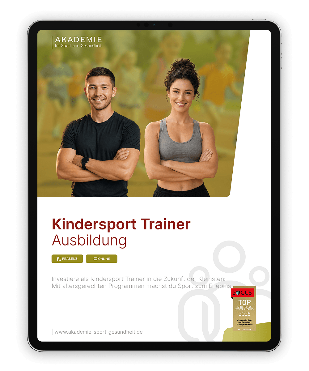 Informationsbrosch&uuml;re Kindersport Trainer Mockup