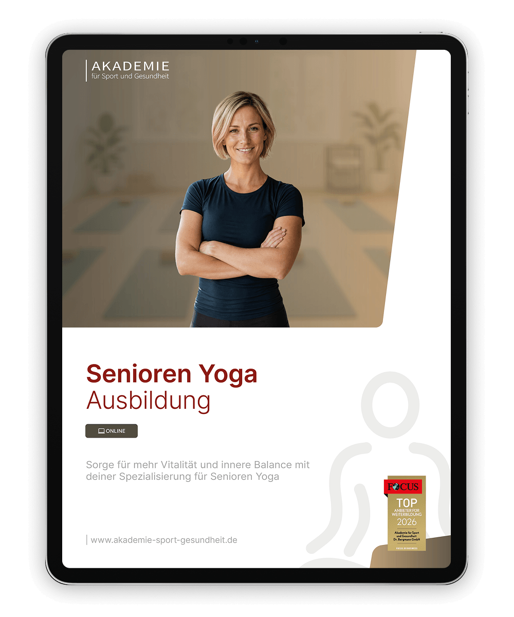Informationsbrosch&uuml;re Senioren Yoga Mockup